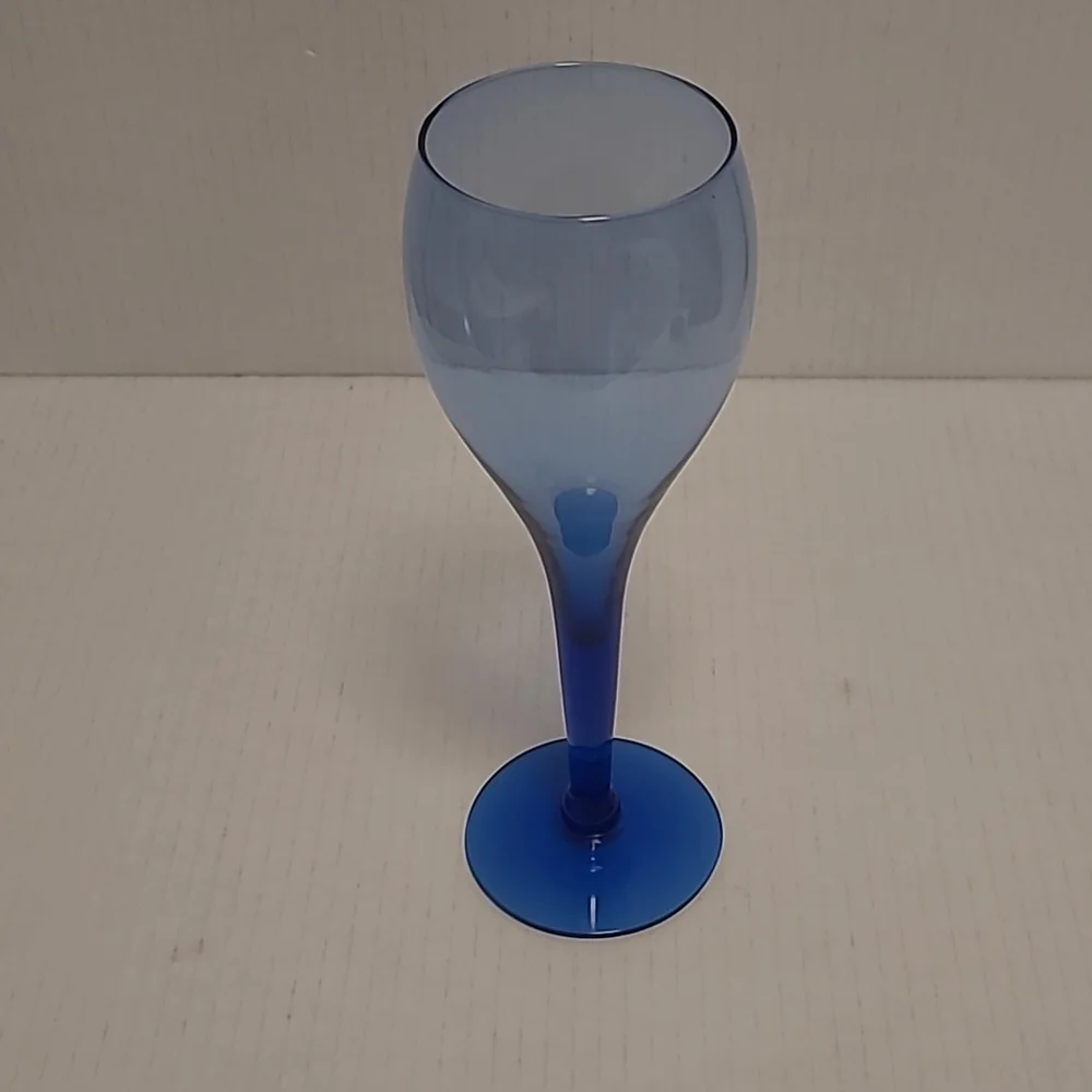 Set of 3 Vintage Blue Wine Glasses